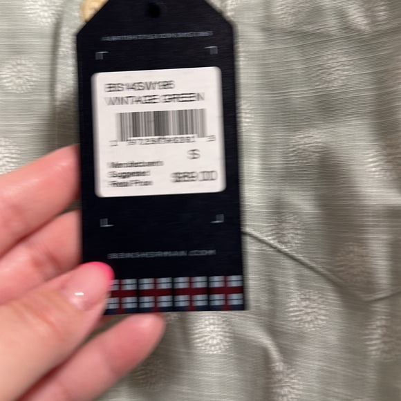 BEN SHERMAN Vintage Green Button Down Shirt Short Sleeve Small S NEW NWT - Picture 4 of 7